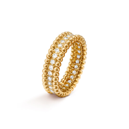 Van Cleef & Arpels 1 Row Perlée Diamonds Ring “Yellow Gold / Diamonds”
