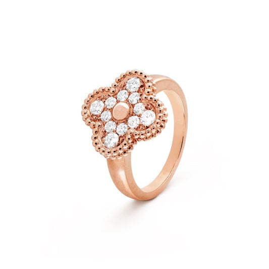 Van Cleef & Arpels Vintage Alhambra Ring “Rose Gold / Diamonds”