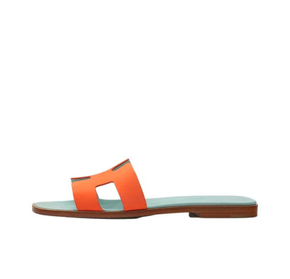 Hermes Oran Sandals “Tiffany/Orange”