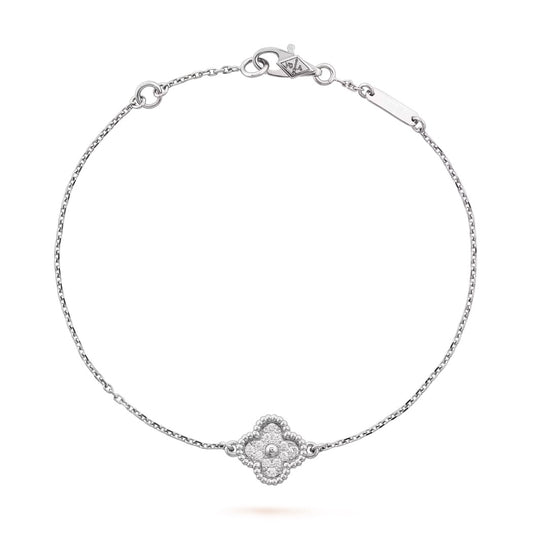 Van Cleef & Arpels 1 Motif, Sweet Alhambra Bracelet “White Gold / Diamonds”