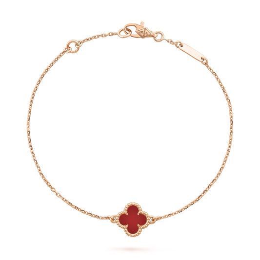 Van Cleef & Arpels Sweet Alhambra Bracelet “Rose Gold / Red Carnelian”