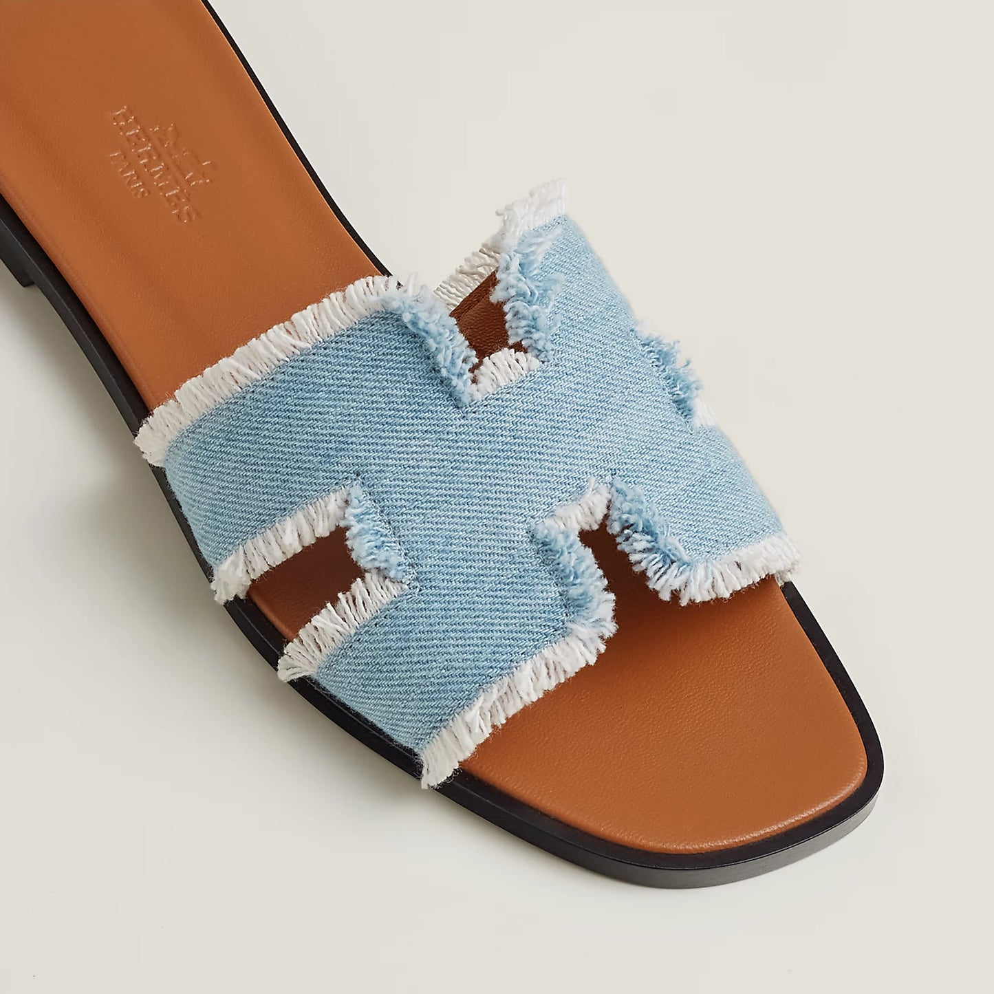 Hermes Oran Denim Sandal “Bleu Clair”
