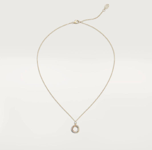 Cartier Trinity Necklace “White / Yellow / Rose Gold / 1 Diamond”