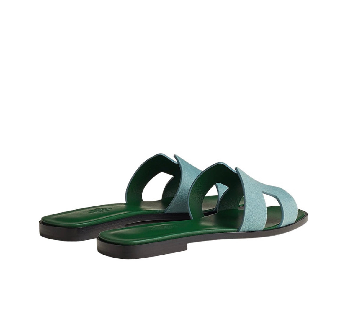 Hermes Oran Sandals “Olive/Turquoise”