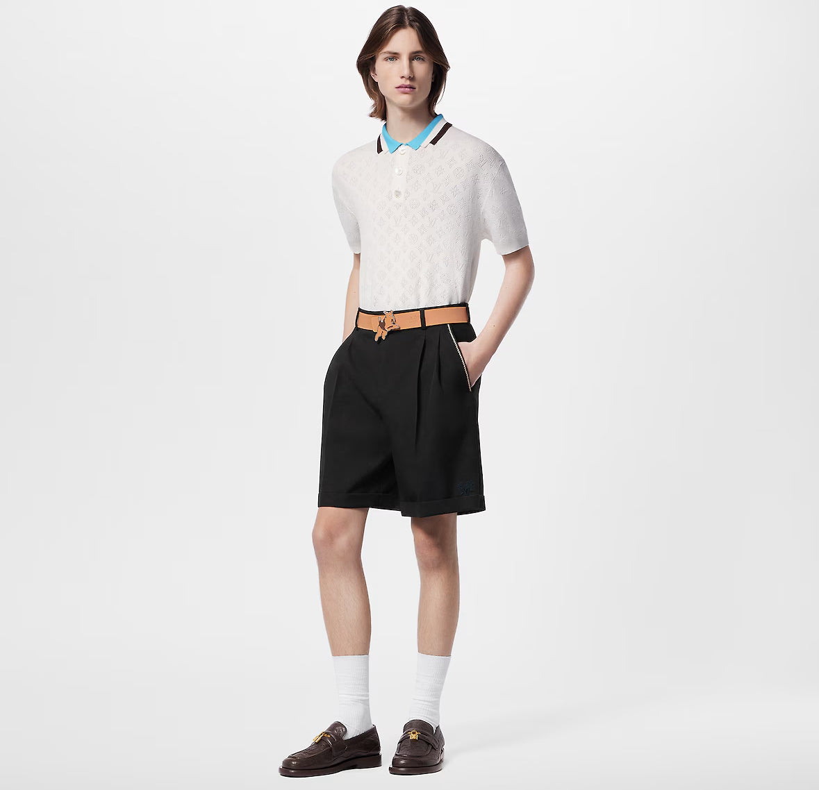 Tyler, The Creator x Louis Vuitton Monogram Pointelle Short-Sleeved Cotton Polo