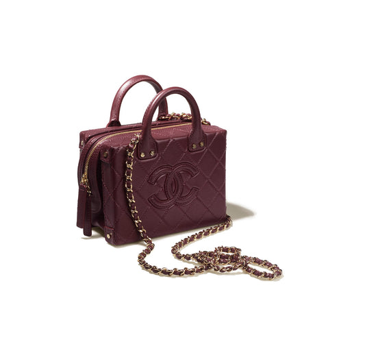 Chanel Box Handbag “Burgundy”