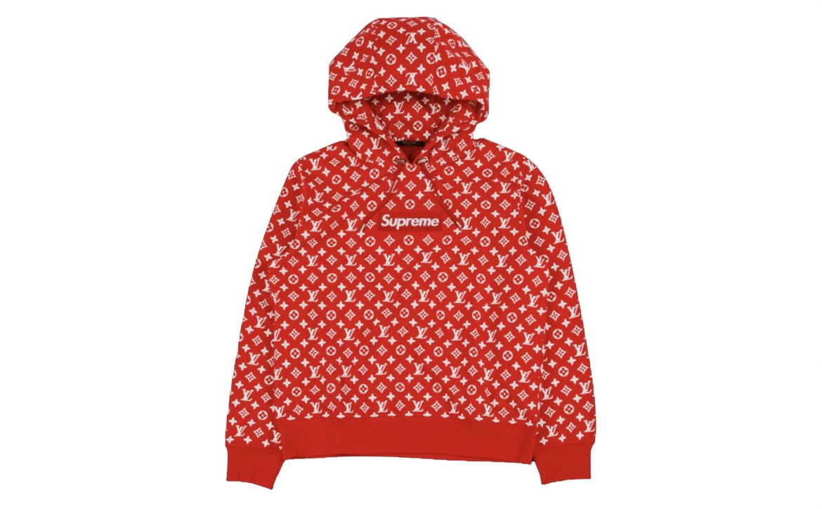 Supreme x Louis Vuitton Box Logo Hooded Sweatshirt "Red"