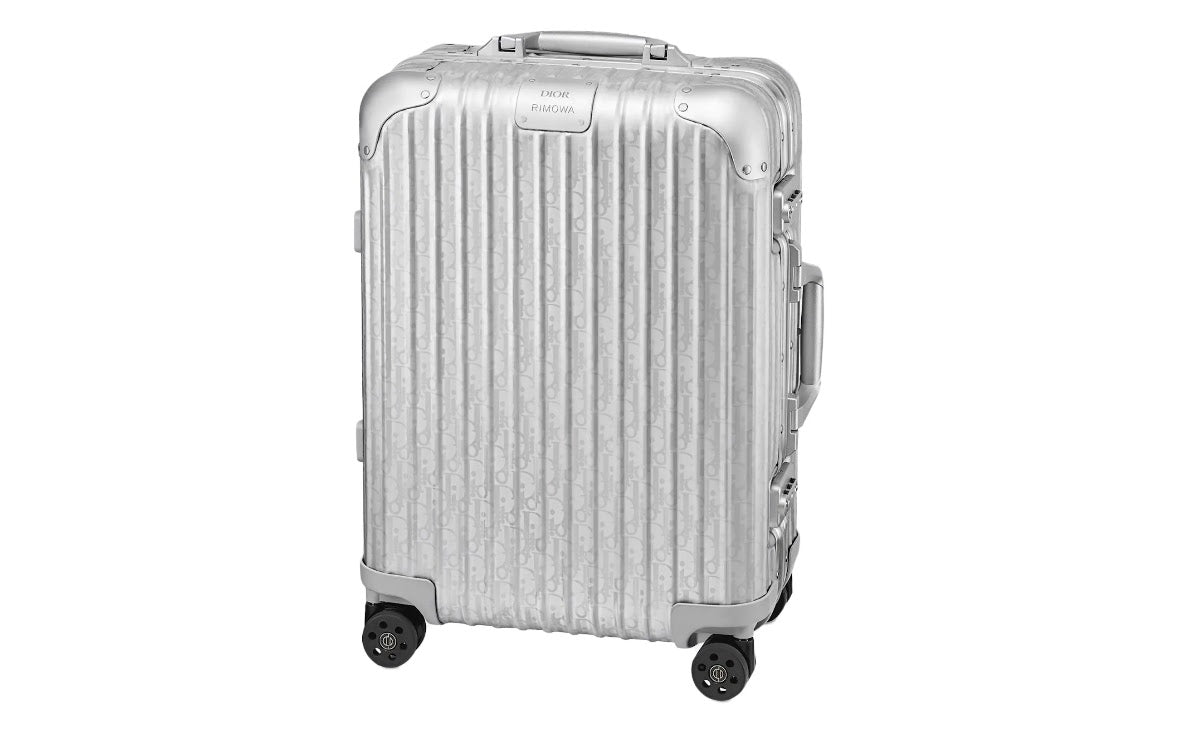 DIOR AND RIMOWA Carry-On Luggage Black Dior Oblique Aluminum
