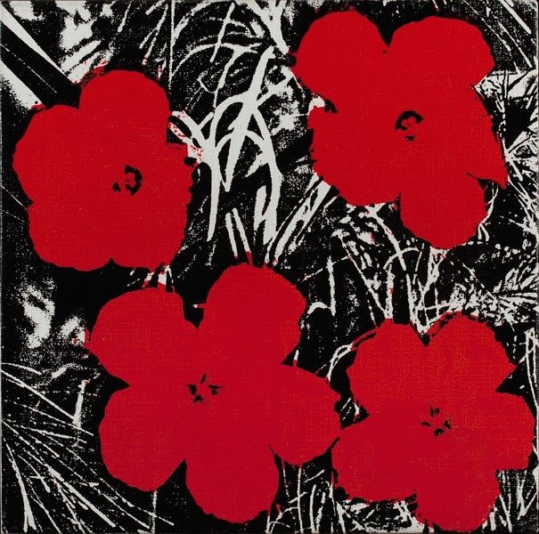 Andy Warhol "4 Red Flowers"