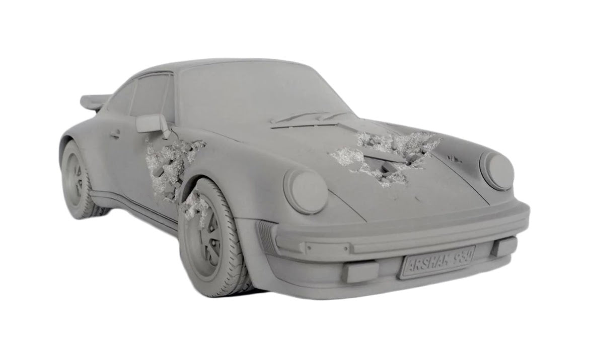Daniel Arsham Eroded Porsche 911 Turbo Figure "Grey"