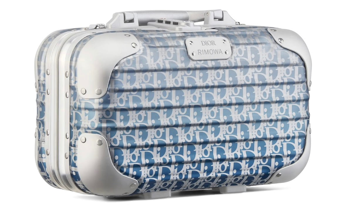 Dior x Rimowa 4-Wheel Aluminum Dior Oblique Suitcase Blue