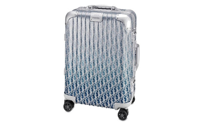 Dior x RIMOWA 4-Wheel Cabin Suitcase Aluminium Dior Oblique "Blue Gradient"