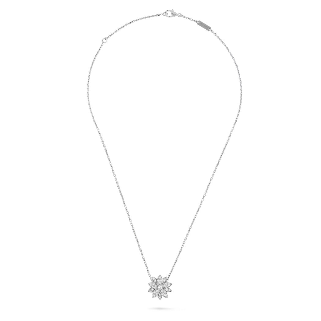Van Cleef & Arpels Small Model Lotus Pendant “White Gold / Diamonds”