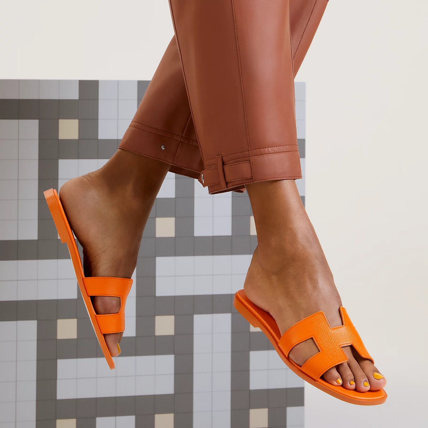 Hermes Oran Sandal “Orange Sunset”