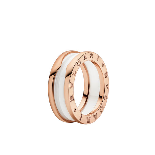 Bulgari B.zero1 Ring “Rose Gold / White Ceramic”