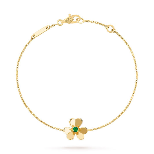 Van Cleef & Arpels Frivole Mini Model Bracelet “Yellow Gold / Emerald”