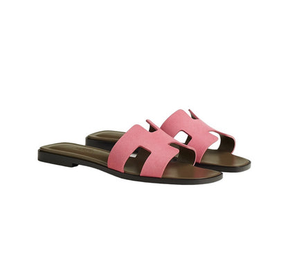 Hermes Oran Sandals “Olive/Pink”