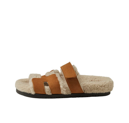 Hermes Chypre Suede Sandals “Brown”