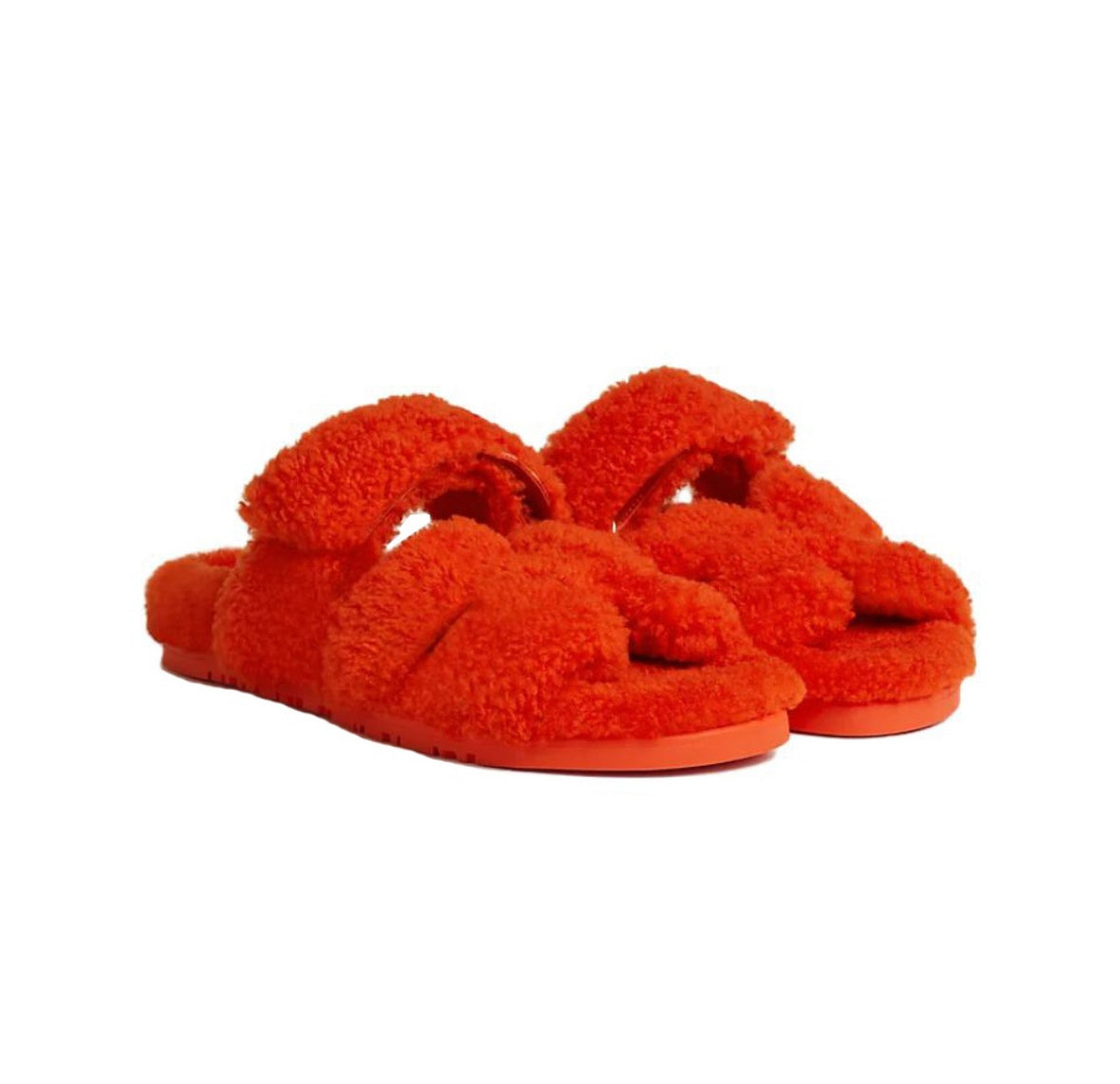 Hermes Chypre Wool Sandals “Orange”