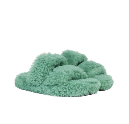 CELINE Wool Slippers “Green”