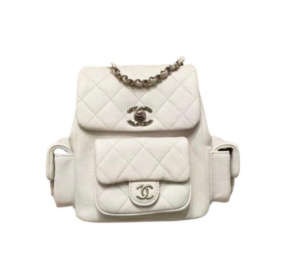 Chanel 23k Side Double Pocket Backpack “Cream”