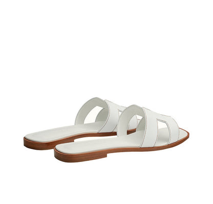 Hermes Oran Sandals “White/Brown”
