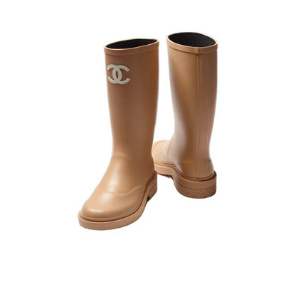 Chanel Rubber Rain Boots “Beige”