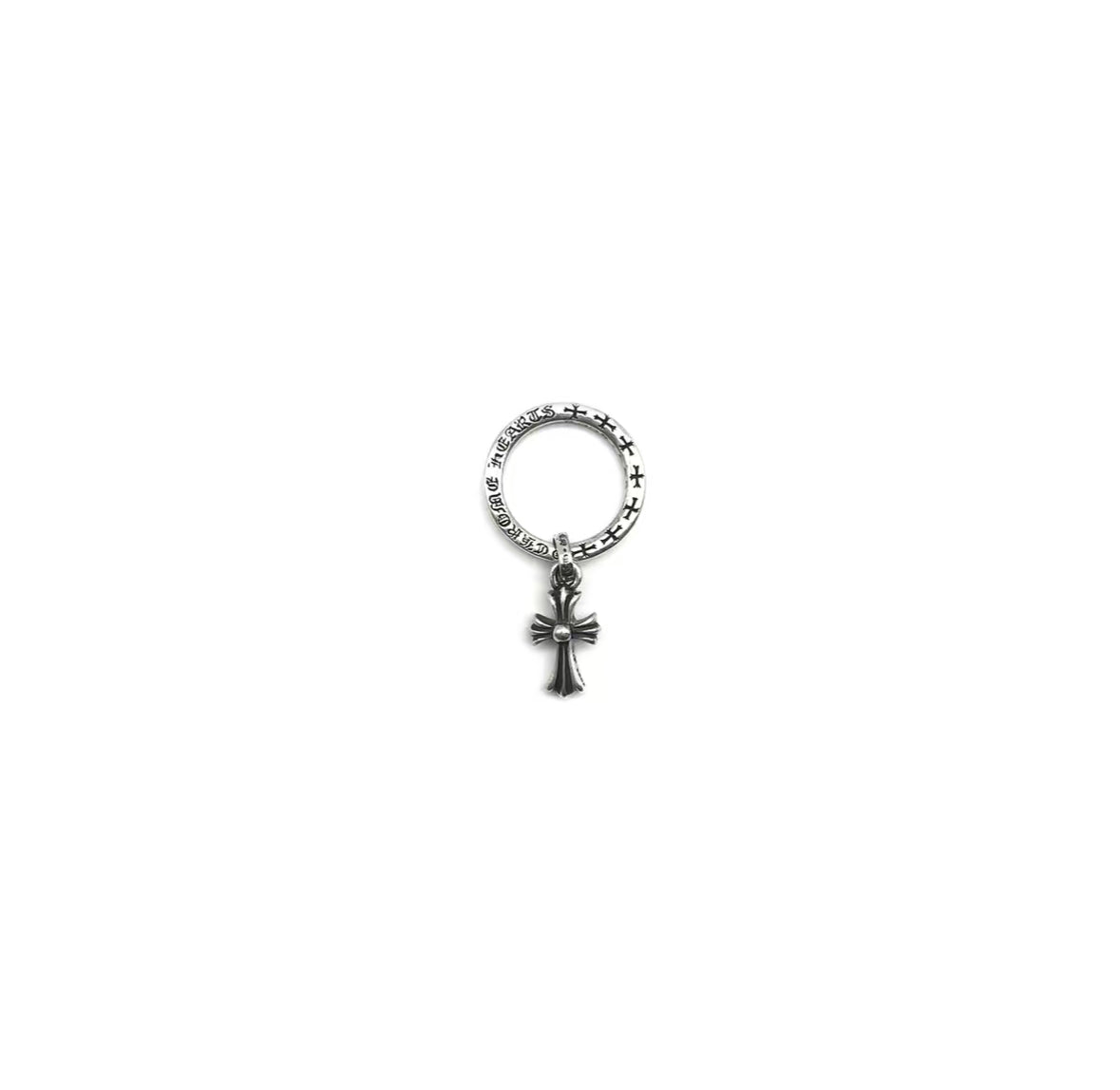 Chrome Hearts Hanging Cross Sterling Silver Ring