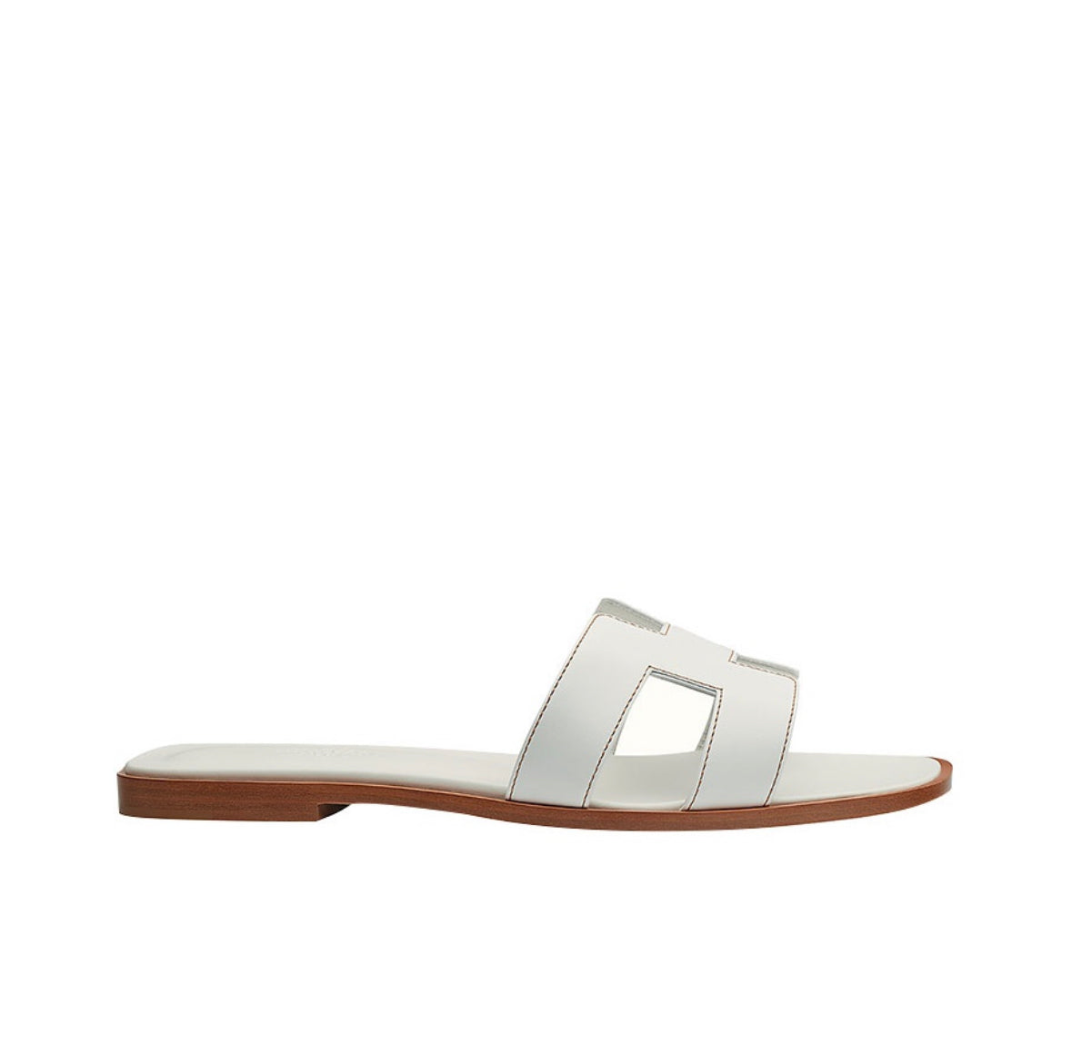 Hermes Oran Sandals “White/Brown”