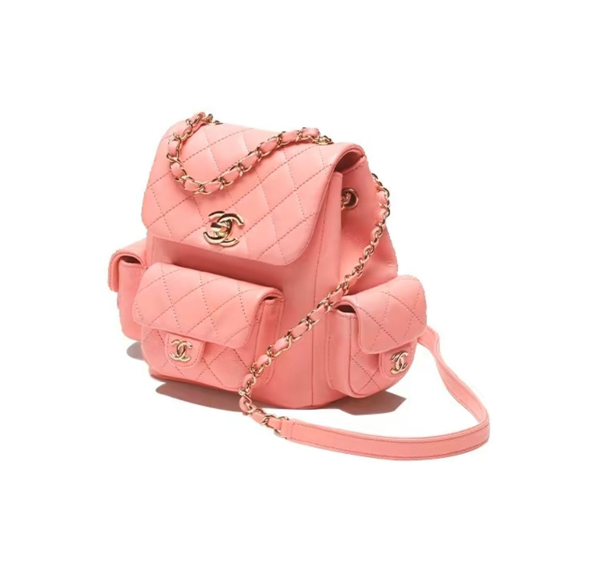 Chanel 23k Side Double Pocket Backpack “Pink”