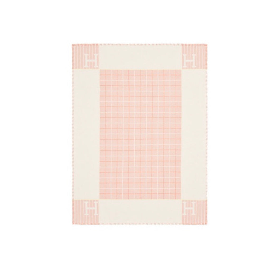Hermes Square Colour Block Wool Blanket “Pink”