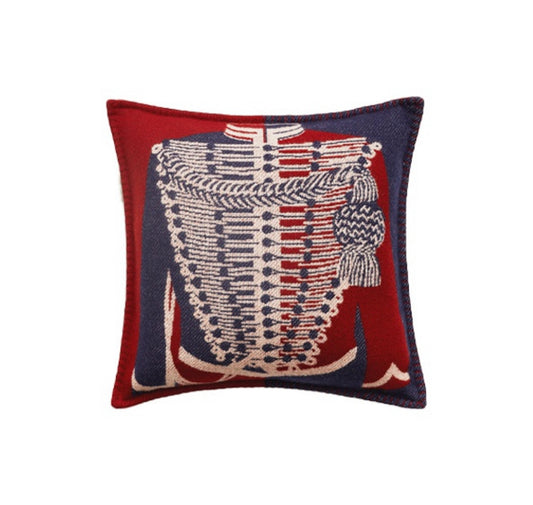 Hermes Brandebourgs Pillow “Red / Navy”
