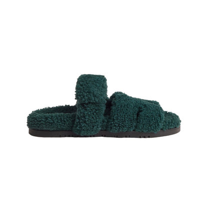 Hermes Chypre Wool Sandals “Dark Green”