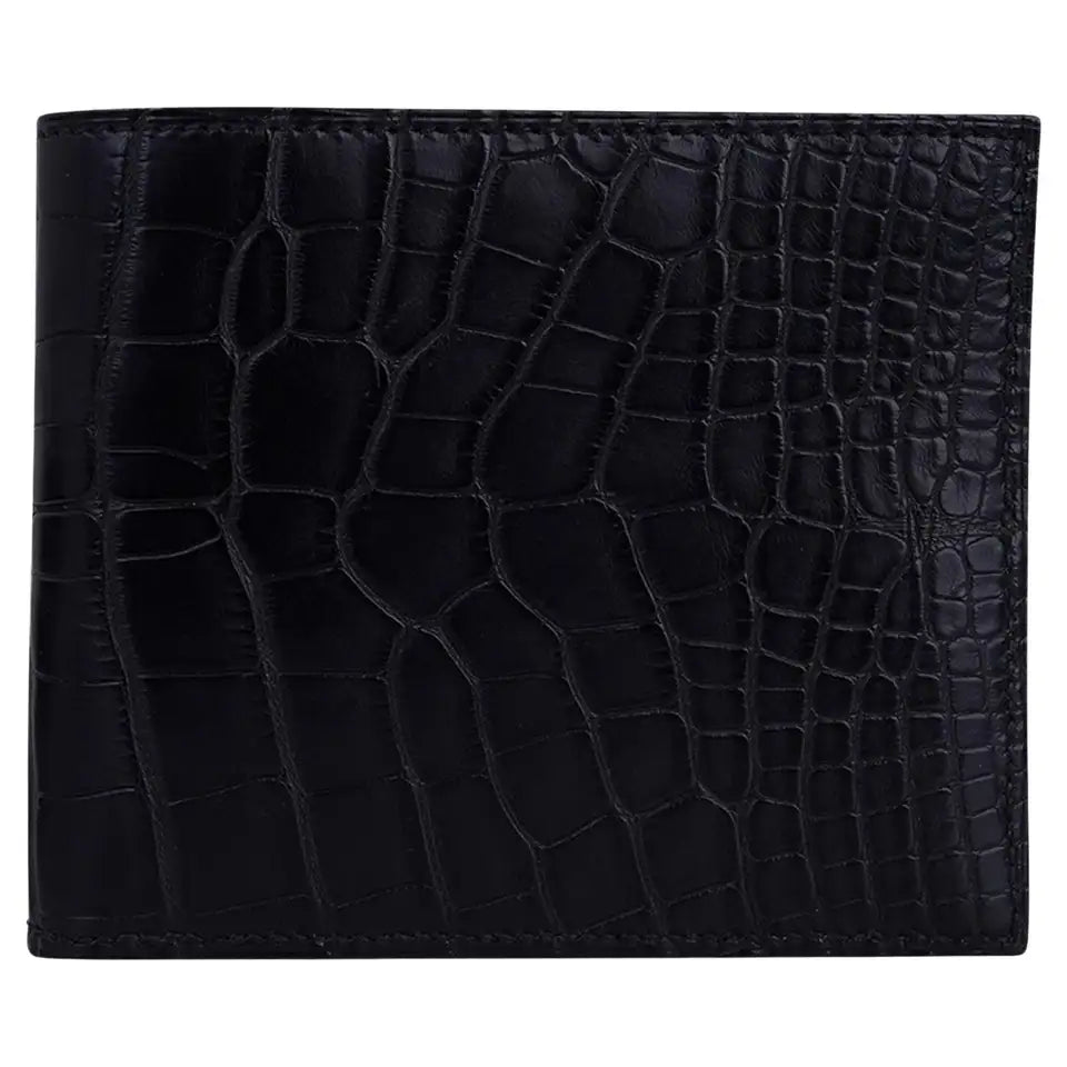 Hermes MC2 Alligator Leather Wallet "Black"
