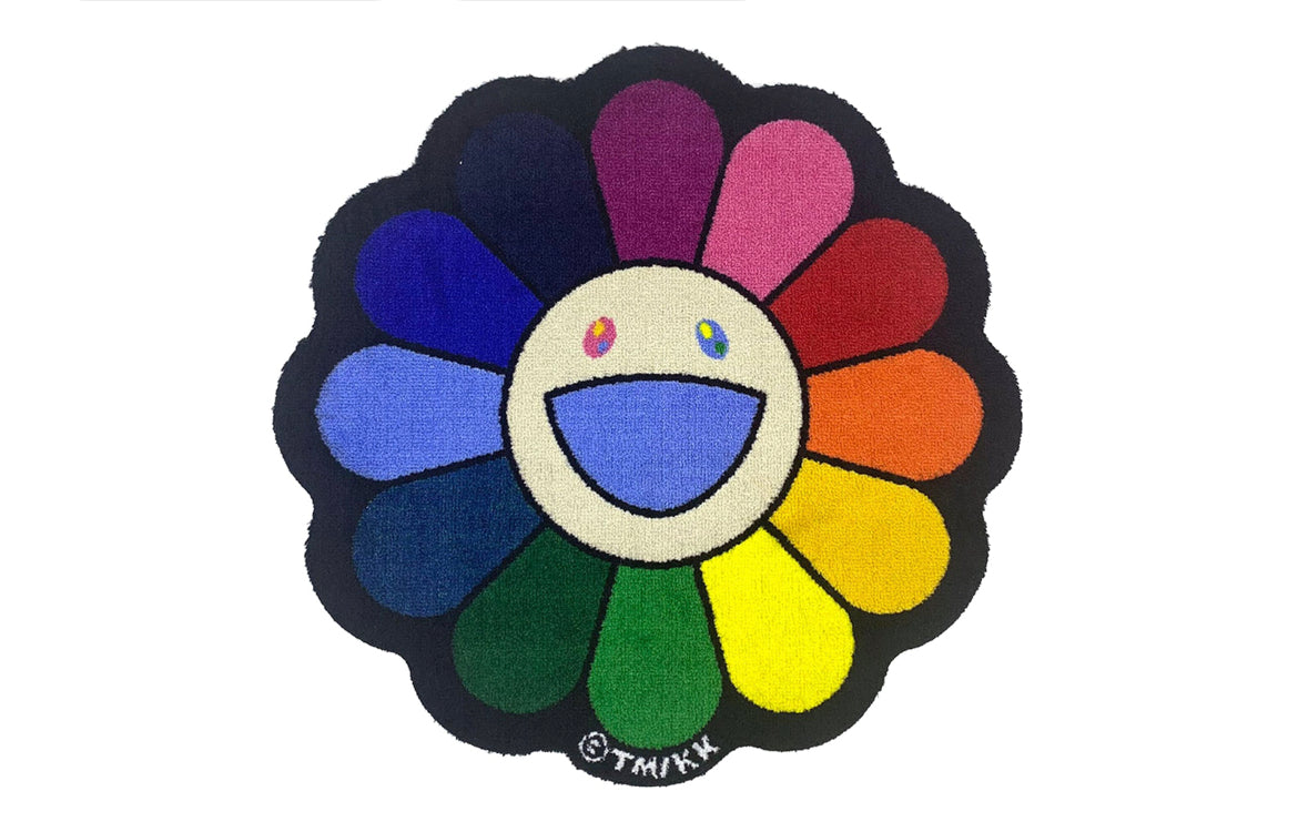 Takashi Murakami Flower Floor Mat Rug "Rainbow"